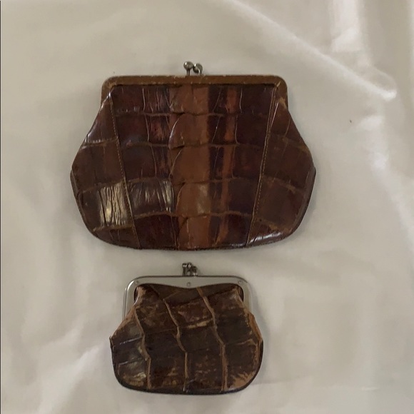 Vintage brown leather purse - Picture 4 of 7